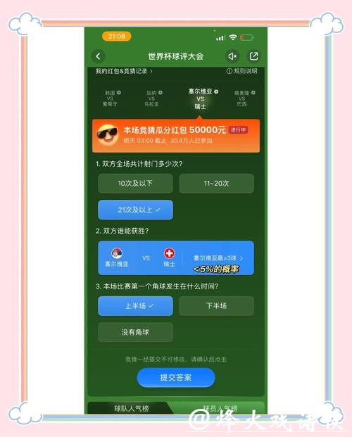 世界杯竞猜APP：与好友分享竞猜战况